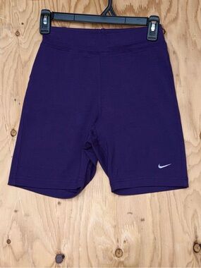 Vintage Y2K Nike USA Purple High Waisted Biker Shorts Size S